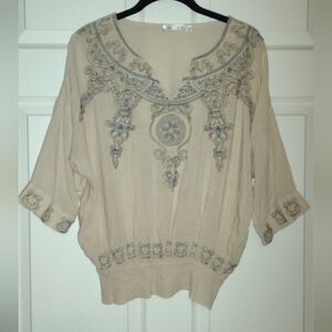 Beautiful boho embroidered shirt, Sz M